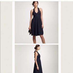 J. Crew silk tricotine halter dress in light pewter